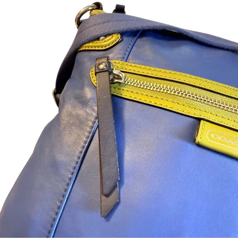 Coach Daisy Spectator Blue & Lime Leather Crossbody Bag F28940